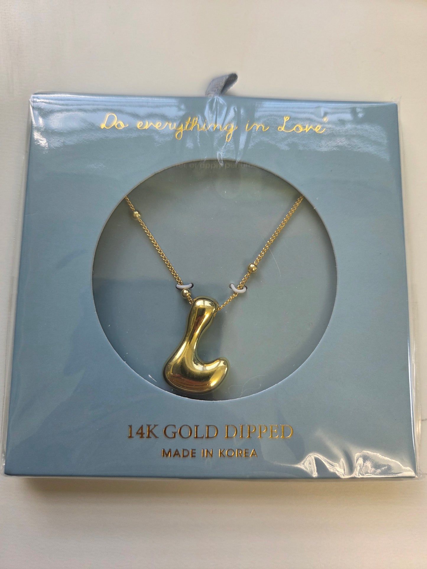 14K Gold Dipped Bubble Initial