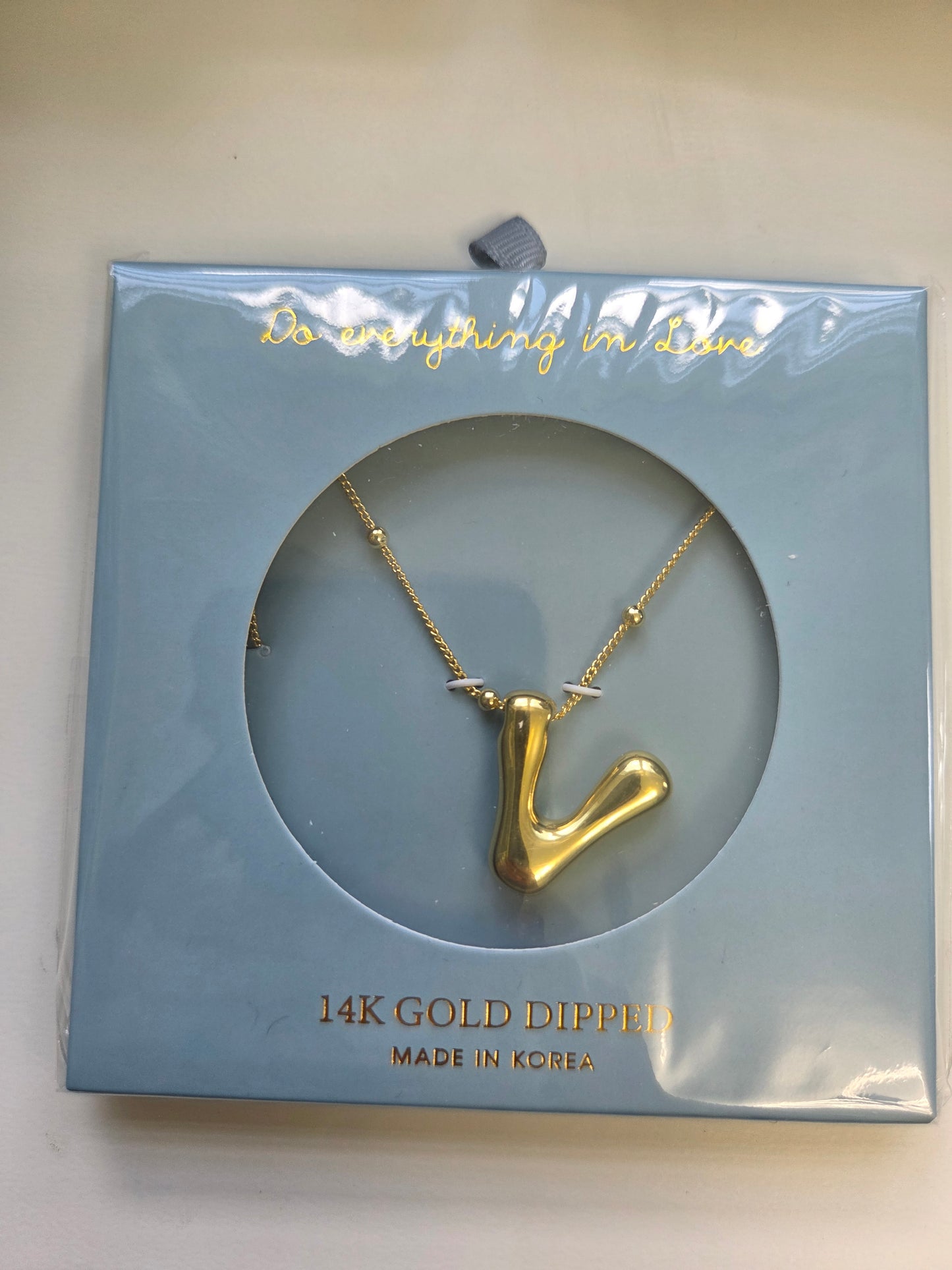 14K Gold Dipped Bubble Initial