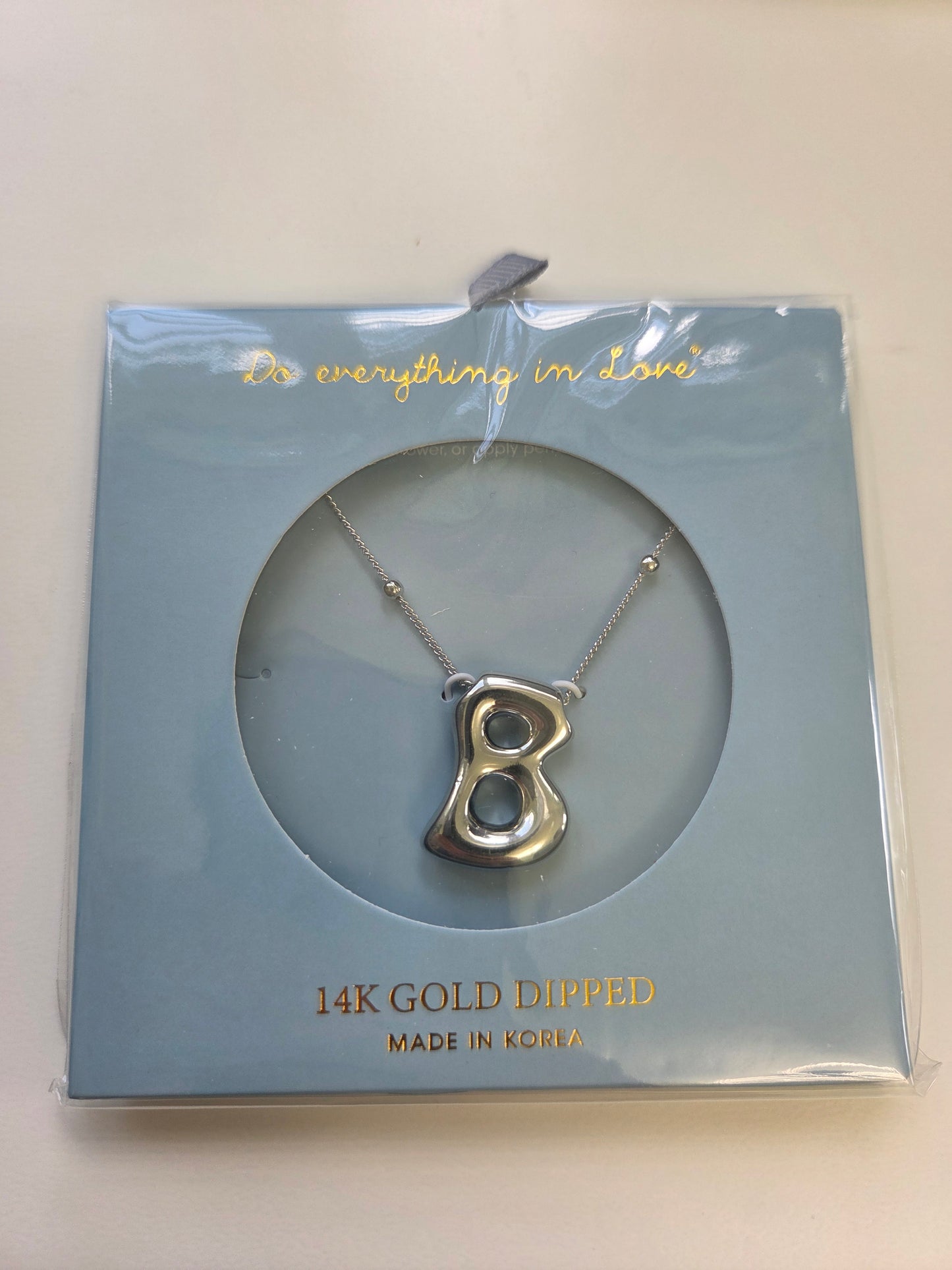 White Gold Bubble Initial