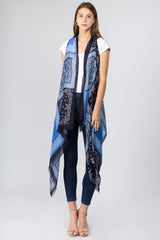 Shades of Blue Long Vest