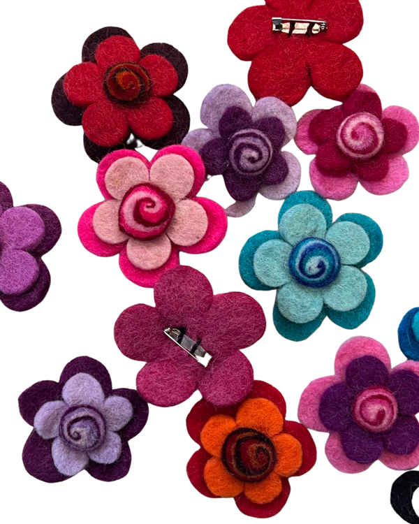 Wool Flower Pin