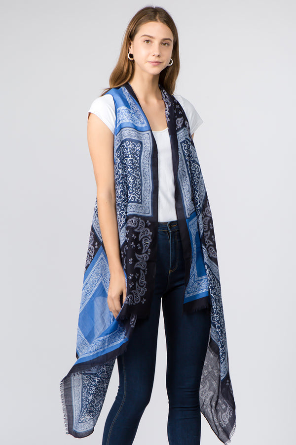 Shades of Blue Long Vest