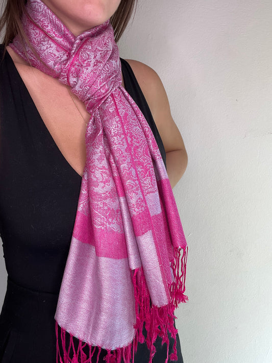 Jacquard Hot Pink/ Grey